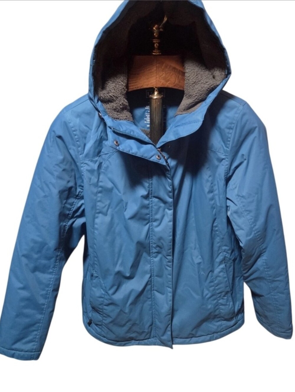 LL Bean Womens Winter Warmer Hooded Lined Jacket Parka Blue Size Medium
